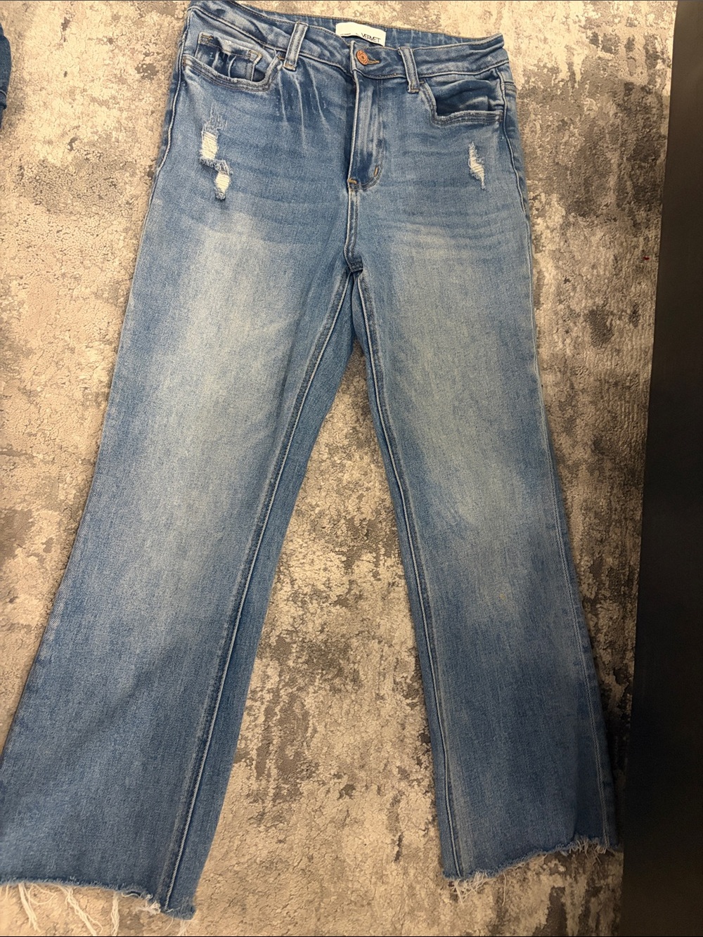 Vervet Light Blue Distressed Wide-Leg Jeans